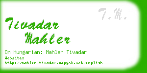 tivadar mahler business card